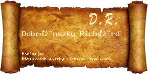 Dobránszky Richárd névjegykártya